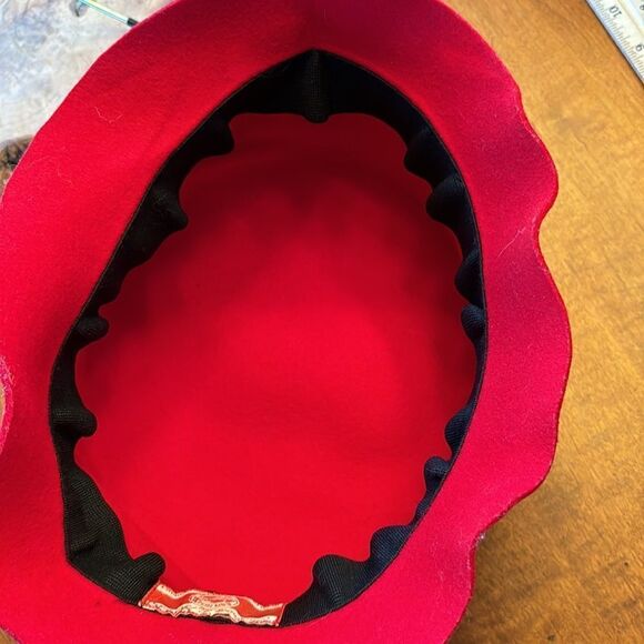 Scala Red Hat Society Red Wool Hat with Velour Bow Detail - Picture 5 of 6